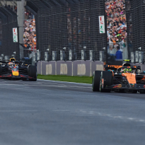 Verstappen and Norris battle takes to the GRASS in pit-lane drama